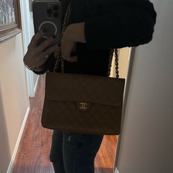 Vintage Chanel Jumbo single flap quilted purse circa 1998-1999. - Picture 8 of 11